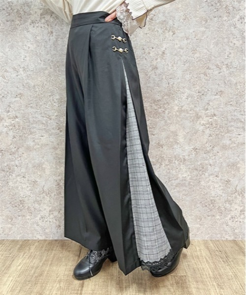 axes femme（アクシーズファム）の「パールビットワイドパンツ（その他パンツ・レディース・ブラック/ネイビー/グリーン・MEDIUM/LARGE）」の2枚目の写真