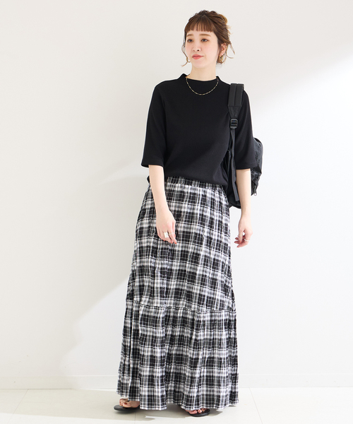 B.C STOCK（ベーセーストック）の「ソウバリ5分袖ハイゲージニット（ニット/セーター・レディース・アイボリー/ブラック/ネイビー・FREE）」の10枚目の写真