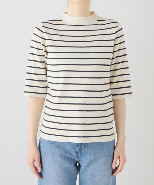 B.C STOCK（ベーセーストック）の「ソウバリ5分袖ハイゲージニット（ニット/セーター・レディース・アイボリー/ブラック/ネイビー・FREE）」の11枚目の写真