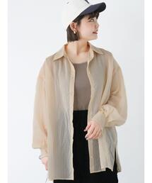 ehka sopo | ストライプシアーシャツ(シャツ/ブラウス)