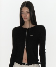 CRANK（クランク）の「RIBBED ZIPPER CARDIGAN（カーディガン/ボレロ・レディース）」
