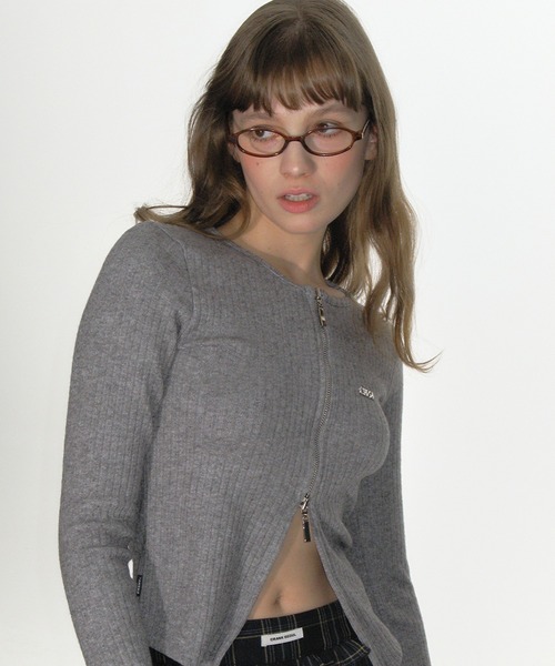 CRANK カーディガン CRANK（JACKALL） カーディガン KNIT STUD BUTTON CARDIGAN レディース