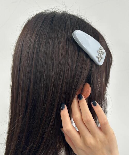 WEGO（ウィゴー）の「WEGO/メタルロゴパテッドバレッタ（バレッタ/ヘアクリップ・レディース・ブラック/ライトピンク/サックスブルー/オフホワイト/シルバー・FREE）」の6枚目の写真