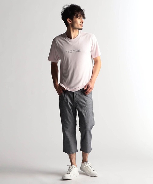 NICOLE CLUB FOR MEN(ニコルクラブフォーメン)の「ロゴ刺繍半袖Tシャツ(Tシャツ/カットソー・メンズ・オフホワイト/ブラック/ネイビー/ピンク系/ライトグレー・X-LARGE/LARGE/MEDIUM)」の18枚目の写真