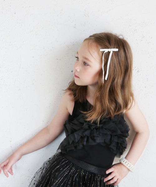 Rora(ローラ)の「エマリ フリル タンクトップ(Tシャツ/カットソー・キッズ・ラベンダー/クリーム/ブラック・110cm/120cm/130cm/140cm/150cm)」の4枚目の写真