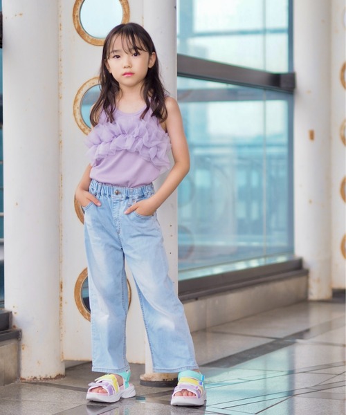 Rora(ローラ)の「エマリ フリル タンクトップ(Tシャツ/カットソー・キッズ・ラベンダー/クリーム/ブラック・110cm/120cm/130cm/140cm/150cm)」の9枚目の写真