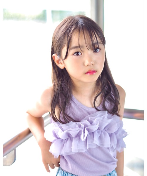 Rora(ローラ)の「エマリ フリル タンクトップ(Tシャツ/カットソー・キッズ・ラベンダー/クリーム/ブラック・110cm/120cm/130cm/140cm/150cm)」の8枚目の写真