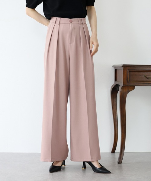 BLUEEAST(ブルーイースト)の「ベーシックツータックパンツ(スラックス・レディース・ピンク/グレー/アイボリー/ブラック・MEDIUM)」の4枚目の写真