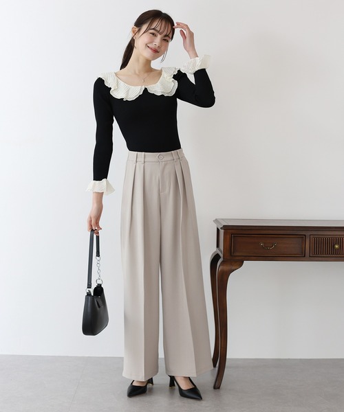 BLUEEAST(ブルーイースト)の「ベーシックツータックパンツ(スラックス・レディース・ピンク/グレー/アイボリー/ブラック・MEDIUM)」の10枚目の写真