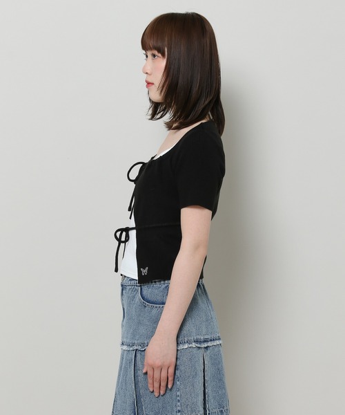 FANCY CLUB（ファンシークラブ）の「NASTY FANCY CLUB／２ボタンクロップカーディガン  2123892（カーディガン/ボレロ・レディース・ブラック/ライトブルー・FREE）」の19枚目の写真