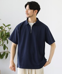 LIL VENDARS（リルヴェンダース）の「Buyer's Select/抗菌防臭＆接触冷感ルーズシルエットダブルフェイス鹿の子ハーフジッププルオーバー（Tシャツ/カットソー・メンズ）」