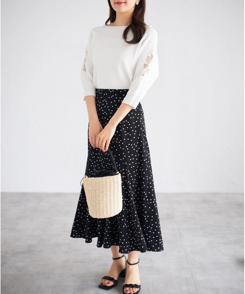 tocco closet(トッコ クローゼット)の「【ZOZO限定】スリーブレースニットプルオーバー(ニット/セーター・レディース・チャコール/ブルー/オフホワイト/ブラック・M)」の18枚目の写真