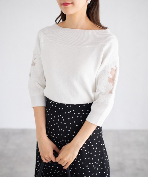 tocco closet(トッコ クローゼット)の「【ZOZO限定】スリーブレースニットプルオーバー(ニット/セーター・レディース・チャコール/ブルー/オフホワイト/ブラック・M)」の21枚目の写真