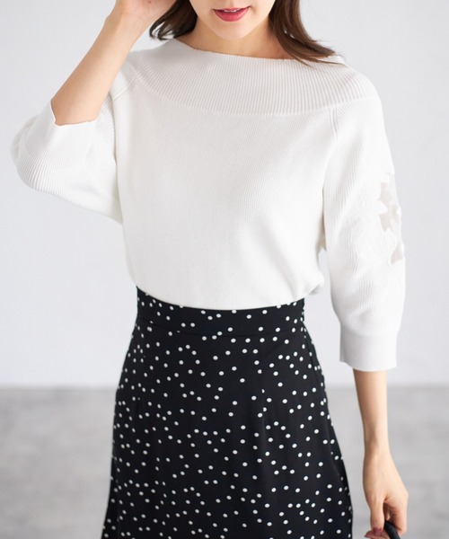 tocco closet(トッコ クローゼット)の「【ZOZO限定】スリーブレースニットプルオーバー(ニット/セーター・レディース・チャコール/ブルー/オフホワイト/ブラック・M)」の22枚目の写真
