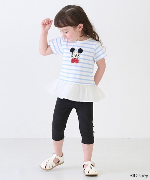 petit main（プティマイン）の「【Disney/接触冷感】6分丈レギンス（レギンス/スパッツ・キッズ・ライトピンク/ブラック/サックスブルー/キナリ・90cm/80ｃｍ/130cm/120cm/110cm/100cm）」の9枚目の写真