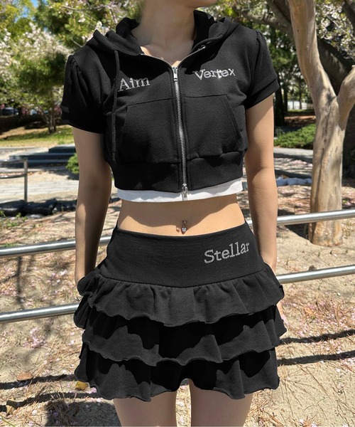 sedacle girl（セダクルガール）の「裏毛ラインストーンフーディー【SETUP着用可能】（パーカー・レディース・グレー/ブルー/ブラック/ピンク・FREE）」の2枚目の写真