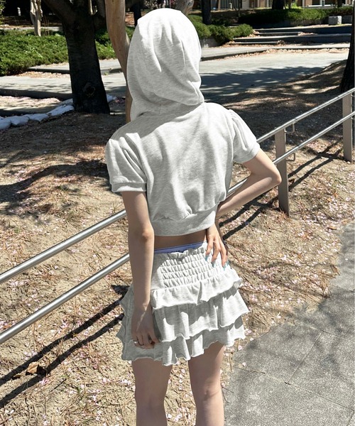 sedacle girl（セダクルガール）の「裏毛ラインストーンフーディー【SETUP着用可能】（パーカー・レディース・グレー/ブルー/ブラック/ピンク・FREE）」の6枚目の写真