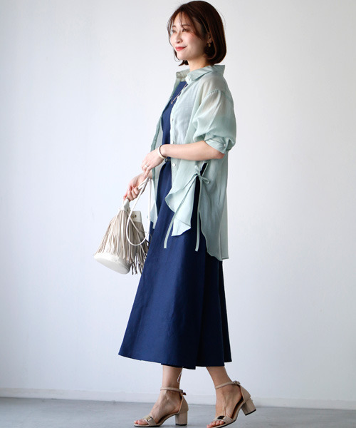 Ehre style(エーレスタイル)の「大人世代こそ必須!!コーデが楽しいシアーシャツ(シャツ/ブラウス・レディース・アイボリー/ピンク/ミント/ブルー・FREE)」の22枚目の写真