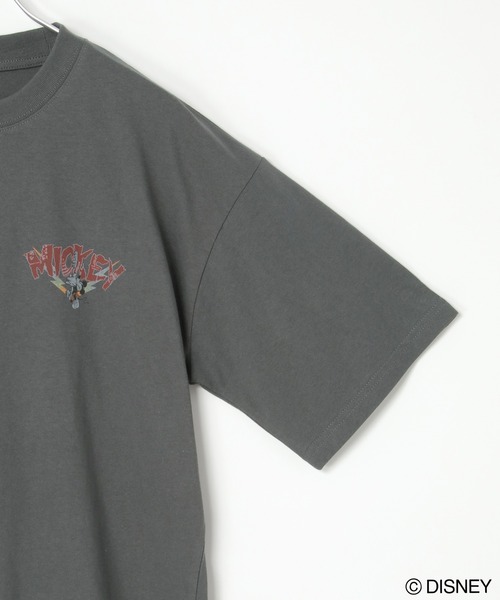 MICKEY MOUSE(ミッキーマウス)の「Mickey Mouse ミッキーマウス ユーズドライク ミッキー Tシャツ(Tシャツ/カットソー・レディース・グレー/ダークグレー/チャコール・M/L)」の7枚目の写真