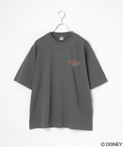 MICKEY MOUSE(ミッキーマウス)の「Mickey Mouse ミッキーマウス ユーズドライク ミッキー Tシャツ(Tシャツ/カットソー・レディース・グレー/ダークグレー/チャコール・M/L)」の4枚目の写真