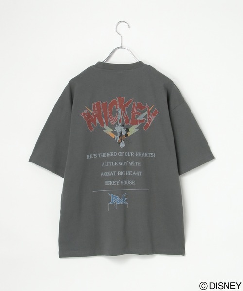 MICKEY MOUSE(ミッキーマウス)の「Mickey Mouse ミッキーマウス ユーズドライク ミッキー Tシャツ(Tシャツ/カットソー・レディース・グレー/ダークグレー/チャコール・M/L)」の5枚目の写真