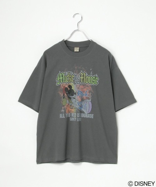 MICKEY MOUSE(ミッキーマウス)の「Mickey Mouse ミッキーマウス ユーズドライク ミッキー Tシャツ(Tシャツ/カットソー・レディース・グレー/ダークグレー/チャコール・M/L)」の15枚目の写真