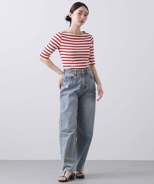 LEMINOR(ルミノール)の「別注ルミノアBDリブHSカットソー(Tシャツ/カットソー・レディース・オフホワイト/レッド系・FREE)」の3枚目の写真