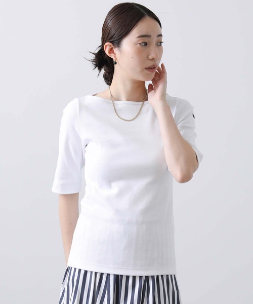 LEMINOR(ルミノール)の「別注ルミノアBDリブHSカットソー(Tシャツ/カットソー・レディース・オフホワイト/レッド系・FREE)」の4枚目の写真