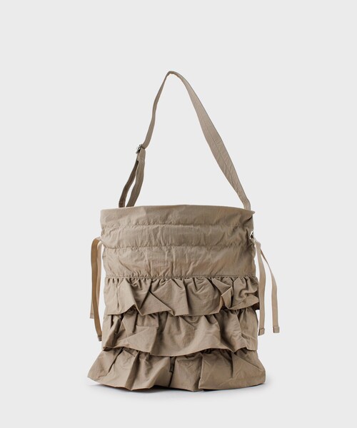 OPAQUE.CLIP（オペークドットクリップ）の「◆【2WAY／A4サイズ対応】ドロストリボンフリルティアードショルダーバッグ（ショルダーバッグ・レディース・ベージュ/カーキ/ブラック・00）」の13枚目の写真