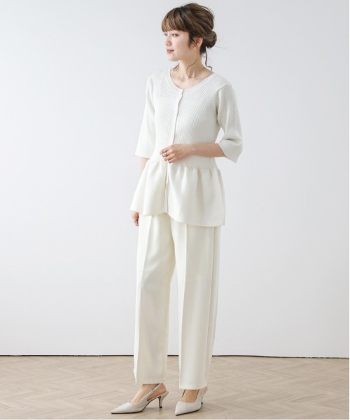 Lajour(ラジュール)の「サマーニットペプラムトップス(ニット/セーター・レディース・ピンク/ホワイト/イエロー/ブラック/ブルー・フリー)」の7枚目の写真