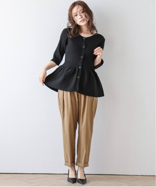 Lajour(ラジュール)の「サマーニットペプラムトップス(ニット/セーター・レディース・ピンク/ホワイト/イエロー/ブラック/ブルー・フリー)」の12枚目の写真