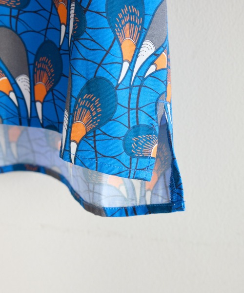 CIAOPANIC TYPY（チャオパニックティピー）の「■【KIDS】バティック柄オープンカラーシャツ（シャツ/ブラウス・キッズ・ブルー/グリーン・MEDIUM/XX-LARGE/SMALL/LARGE/X-LARGE）」の5枚目の写真