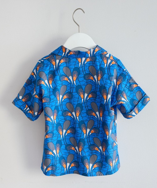 CIAOPANIC TYPY（チャオパニックティピー）の「■【KIDS】バティック柄オープンカラーシャツ（シャツ/ブラウス・キッズ・ブルー/グリーン・MEDIUM/XX-LARGE/SMALL/LARGE/X-LARGE）」の4枚目の写真