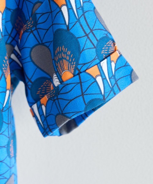 CIAOPANIC TYPY（チャオパニックティピー）の「■【KIDS】バティック柄オープンカラーシャツ（シャツ/ブラウス・キッズ・ブルー/グリーン・MEDIUM/XX-LARGE/SMALL/LARGE/X-LARGE）」の3枚目の写真