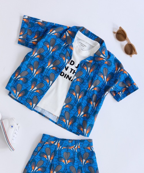 CIAOPANIC TYPY（チャオパニックティピー）の「■【KIDS】バティック柄オープンカラーシャツ（シャツ/ブラウス・キッズ・ブルー/グリーン・MEDIUM/XX-LARGE/SMALL/LARGE/X-LARGE）」の20枚目の写真