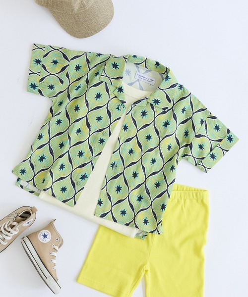 CIAOPANIC TYPY（チャオパニックティピー）の「■【KIDS】バティック柄オープンカラーシャツ（シャツ/ブラウス・キッズ・ブルー/グリーン・MEDIUM/XX-LARGE/SMALL/LARGE/X-LARGE）」の19枚目の写真