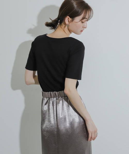 SENSE OF PLACE by URBAN RESEARCH（センスオブプレイスバイアーバンリサーチ）の「アシンメトリーリブトップ（Tシャツ/カットソー・レディース・ブラック/ブルー/オフホワイト・ONE）」の8枚目の写真