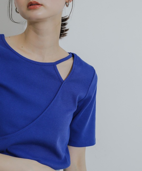 SENSE OF PLACE by URBAN RESEARCH（センスオブプレイスバイアーバンリサーチ）の「アシンメトリーリブトップ（Tシャツ/カットソー・レディース・ブラック/ブルー/オフホワイト・ONE）」の10枚目の写真