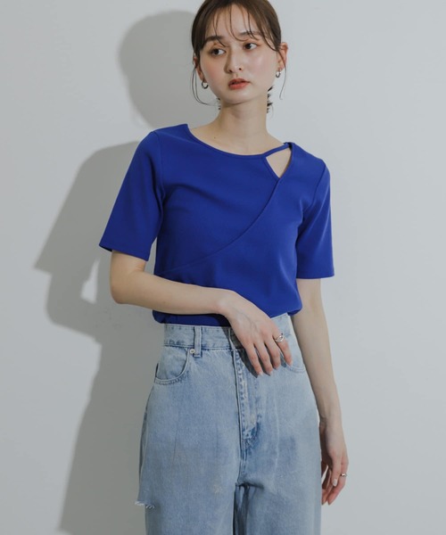 SENSE OF PLACE by URBAN RESEARCH（センスオブプレイスバイアーバンリサーチ）の「アシンメトリーリブトップ（Tシャツ/カットソー・レディース・ブラック/ブルー/オフホワイト・ONE）」の11枚目の写真