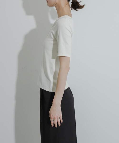 SENSE OF PLACE by URBAN RESEARCH（センスオブプレイスバイアーバンリサーチ）の「アシンメトリーリブトップ（Tシャツ/カットソー・レディース・ブラック/ブルー/オフホワイト・ONE）」の16枚目の写真