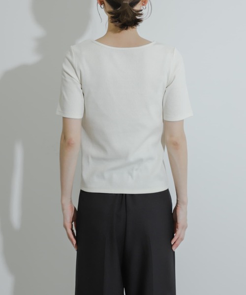 SENSE OF PLACE by URBAN RESEARCH（センスオブプレイスバイアーバンリサーチ）の「アシンメトリーリブトップ（Tシャツ/カットソー・レディース・ブラック/ブルー/オフホワイト・ONE）」の17枚目の写真