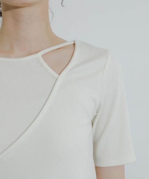 SENSE OF PLACE by URBAN RESEARCH（センスオブプレイスバイアーバンリサーチ）の「アシンメトリーリブトップ（Tシャツ/カットソー・レディース・ブラック/ブルー/オフホワイト・ONE）」の18枚目の写真