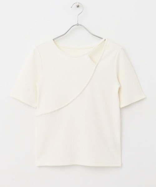 SENSE OF PLACE by URBAN RESEARCH（センスオブプレイスバイアーバンリサーチ）の「アシンメトリーリブトップ（Tシャツ/カットソー・レディース・ブラック/ブルー/オフホワイト・ONE）」の19枚目の写真