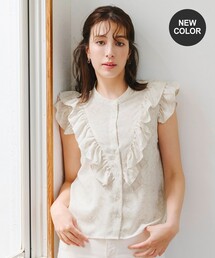 花柄フリルシャツブラウス