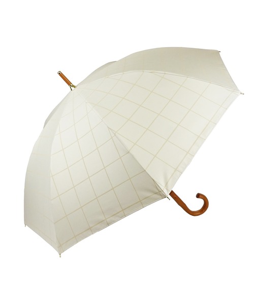 macocca（マコッカ）の「完全遮光 UVカット100% 日傘 Paraffi パラフィ チェック柄（長傘・レディース・チャコールグレー/アイボリー/グレイッシュベージュ/モカ・FREE）」の5枚目の写真