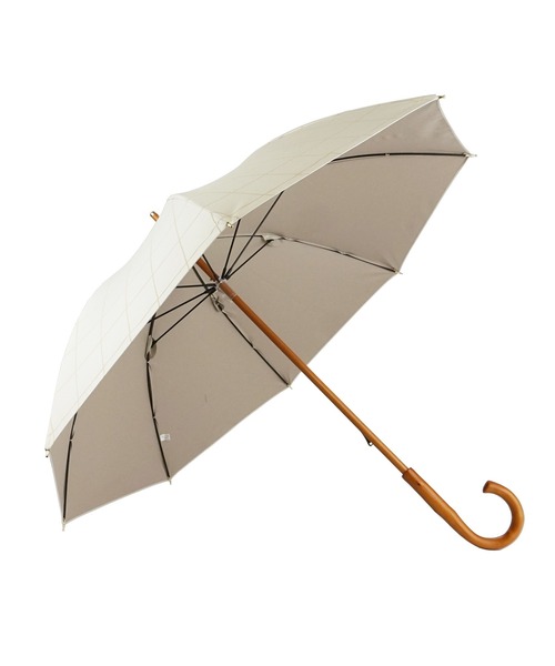 macocca（マコッカ）の「完全遮光 UVカット100% 日傘 Paraffi パラフィ チェック柄（長傘・レディース・チャコールグレー/アイボリー/グレイッシュベージュ/モカ・FREE）」の6枚目の写真