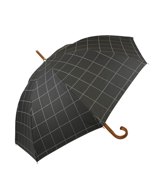 macocca（マコッカ）の「完全遮光 UVカット100% 日傘 Paraffi パラフィ チェック柄（長傘・レディース・チャコールグレー/アイボリー/グレイッシュベージュ/モカ・FREE）」の9枚目の写真