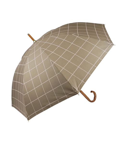 macocca（マコッカ）の「完全遮光 UVカット100% 日傘 Paraffi パラフィ チェック柄（長傘・レディース・チャコールグレー/アイボリー/グレイッシュベージュ/モカ・FREE）」の13枚目の写真