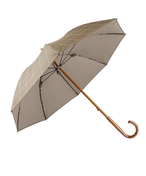 macocca（マコッカ）の「完全遮光 UVカット100% 日傘 Paraffi パラフィ チェック柄（長傘・レディース・チャコールグレー/アイボリー/グレイッシュベージュ/モカ・FREE）」の14枚目の写真