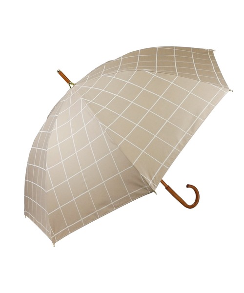 macocca（マコッカ）の「完全遮光 UVカット100% 日傘 Paraffi パラフィ チェック柄（長傘・レディース・チャコールグレー/アイボリー/グレイッシュベージュ/モカ・FREE）」の17枚目の写真